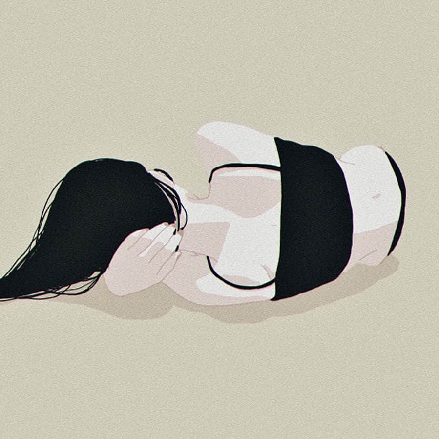 フクザワのインスタグラム：「半袖なのか長袖なのか悩んでもう服着ない人 #illustration #drawing #絵 #japanesegirl」