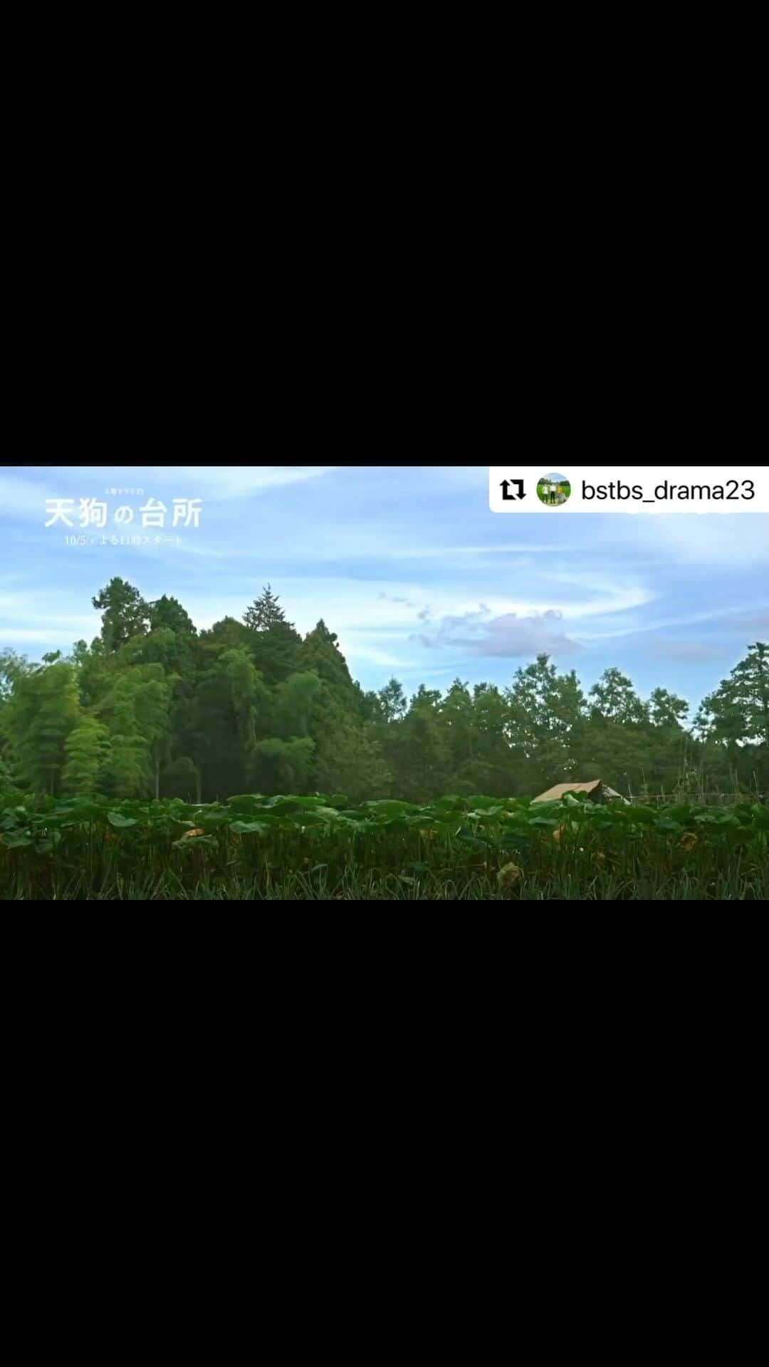 渡辺真起子のインスタグラム：「天狗 da Dog にも是非ご注目ください。  #Repost @bstbs_drama23 with @use.repost ・・・  ︎︎／ 👺#天狗の台所 主題歌入り予告映像公開！  ︎︎＼  #折坂悠太 さん書き下ろし主題歌 「#人人」にのせた予告映像がついに完成✨  自然の映像美をご堪能ください🌾  木曜ドラマ23「天狗の台所」 10月5日(木)よる11時スタート！  #TVer のお気に入り登録は プロフィール欄ののリンクから！ 【お気に入り登録】で見逃し防止しましょう👺🍳 @bstbs_drama23   #駒木根葵汰  #塩野瑛久 #越山敬達 #BSTBS」