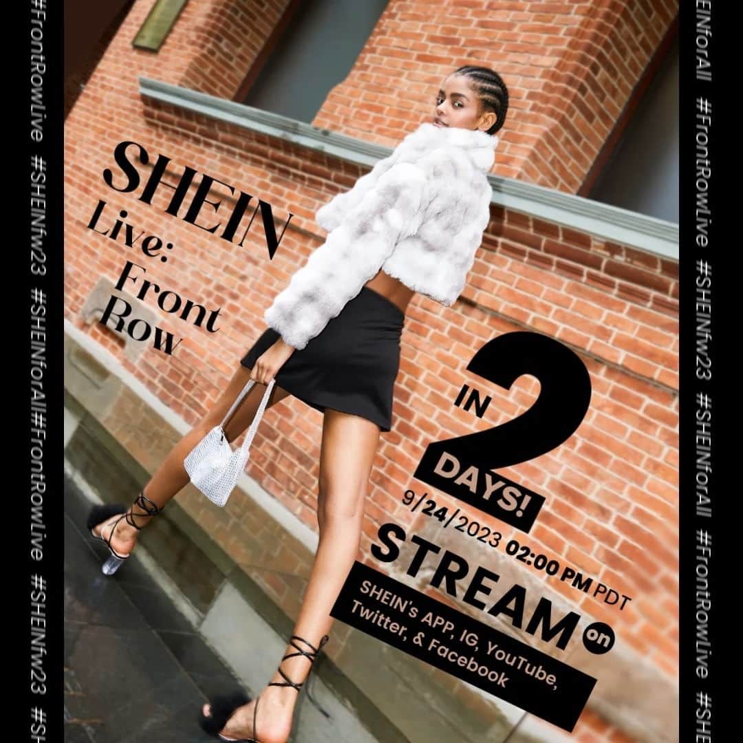 SHEINのインスタグラム：「2 DAYS 'til #FrontRowLive takes your screens by storm! 📱💻💃✨ Shop this fall's hottest fashion - from the runway to your closet - on SHEIN's APP, IG, YouTube, Twitter, & Facebook 🍂👯🛍️   🔗:https://shein.shop/r5b4wb6  #FrontRowLive #SHEINfw23 #SHEINforAll」