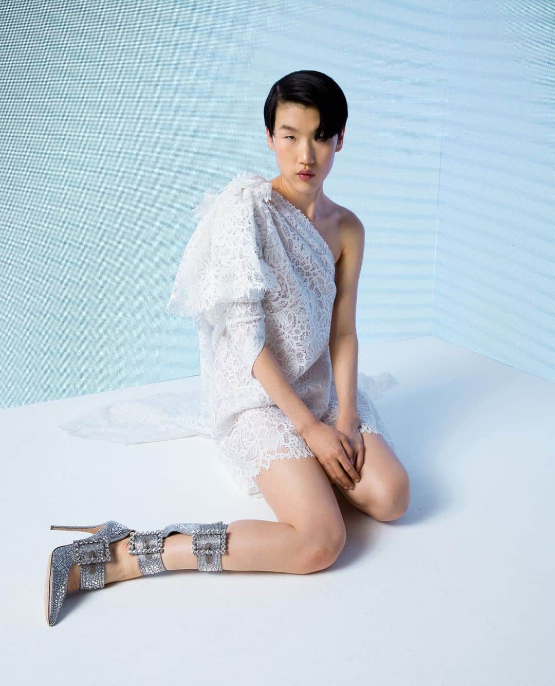 のインスタグラム：「Our Luna dress offers a voluminous silhouette with a ruffled one-shoulder asymmetric neckline, which follows Vivienne’s no waste pattern cutting approach. The gown is available in a milky-way recycled taffeta and can be transformed into a mini dress.⁠  Book your private appointment for our exclusive Trunk show, to try on pieces from our latest Made-to-Order and Couture collections. Dates run from the 18th to the 31st of October, at our Milan Boutique. ⁠ ⁠ #VWBridal #WestwoodBridal」