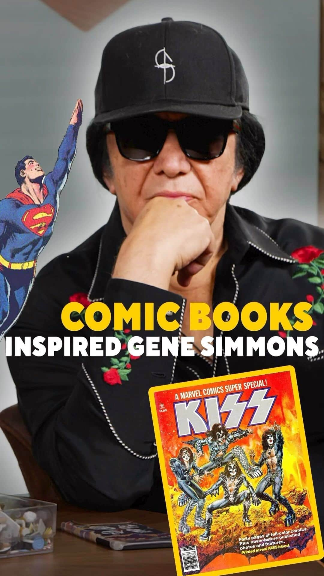 ジーン・シモンズのインスタグラム：「Pop Talk! Season 4 launches with the legend Gene Simmons from KISS. Gene tells us about his passion for comics, his brief experience as a school teacher in the 60s, and some interesting KISS stories! He joins us today in honor of the charity Mending Kids, which supplies underprivileged children with medical aid. Don’t forget to bid on the KISS items on eBay.com to benefit Mending Kids, auction ends soon! Rock season 4! #Funko #FunkoPop #KISS #Demon #GeneSimmons」