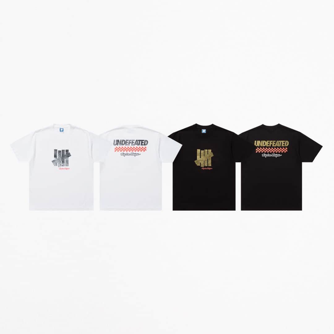 UNDFTDのインスタグラム：「UNDEFEATED x Troy Lee Designs  The UNDEFEATED x Troy Lee Designs Short-Sleeve Tee, available in Black and White. The Short-Sleeve Tee is a 100% cotton tubular knit and features the UNDEFEATED ‘5-strike’ icon on the front and wordmark on the back in a metallic foil screen print, paired with the TLD wordmark on the front and back in a plastisol screen print.  UNDEFEATED x Troy Lee Designs is available Saturday, 9/23 at 11am at all UNDEFEATED Chapter Stores and 8am PST at Undefeated.com」