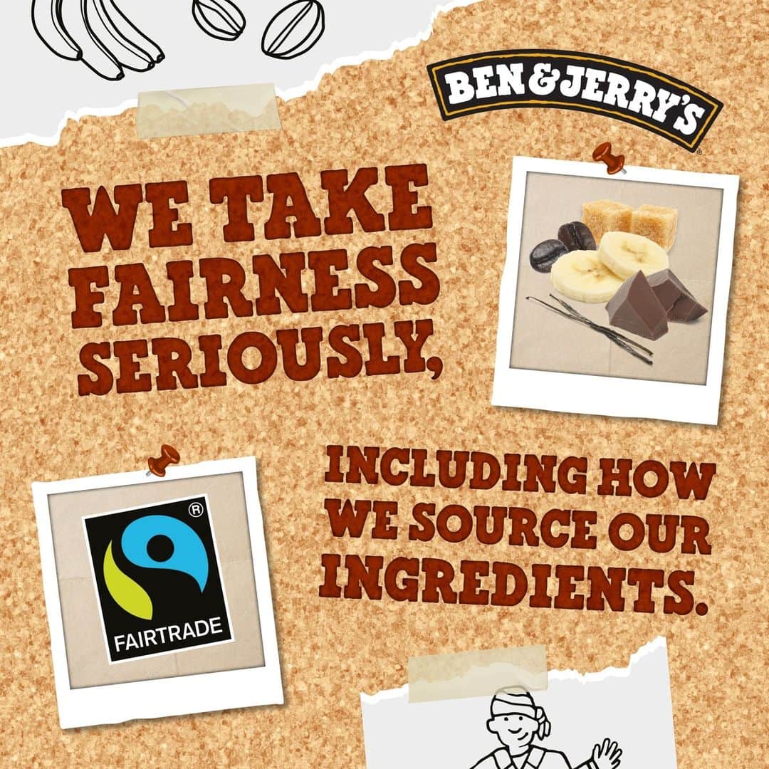 Ben & Jerry'sのインスタグラム：「Learn more about our commitment to #Fairtrade at the link in our bio!」