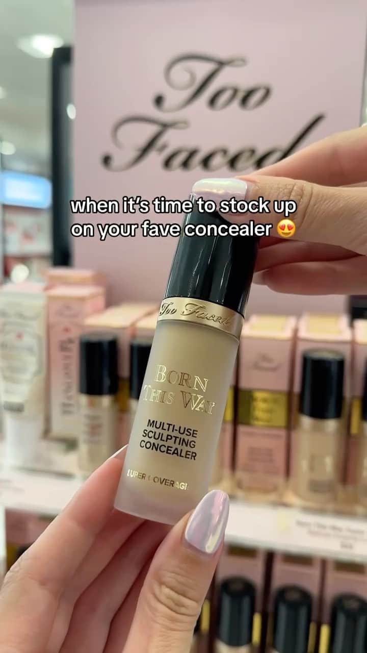 のインスタグラム：「✨💖 this is your sign to stock up on your favorite concealer! 💖✨ Our Born This Way Super Coverage Concealer is a multi-use formula that conceals, contours, highlights, and retouches skin for a look so flawless, they’ll think you were... Born This Way! 😍 #toofaced #tfcrueltyfree #tfbornthisway」