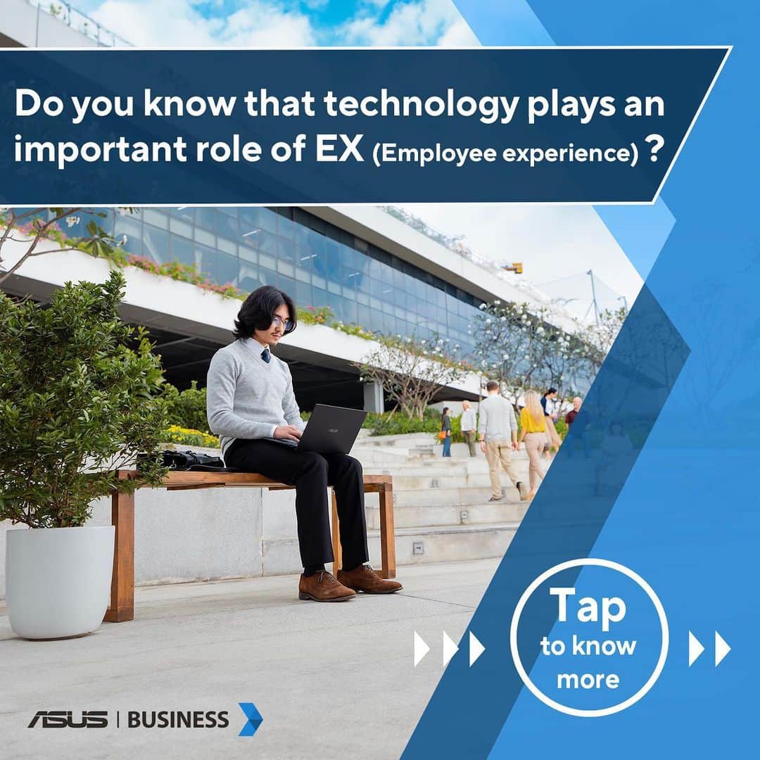 のインスタグラム：「Studies show that better employee experience, or EX, unleashes potential and boosts productivity📈 Click the image to learn more about how we use technology to improve #employeeexperience!  More info at link in bio. #ASUS #ASUSbusiness #UpgradeToIncredible #SMB」