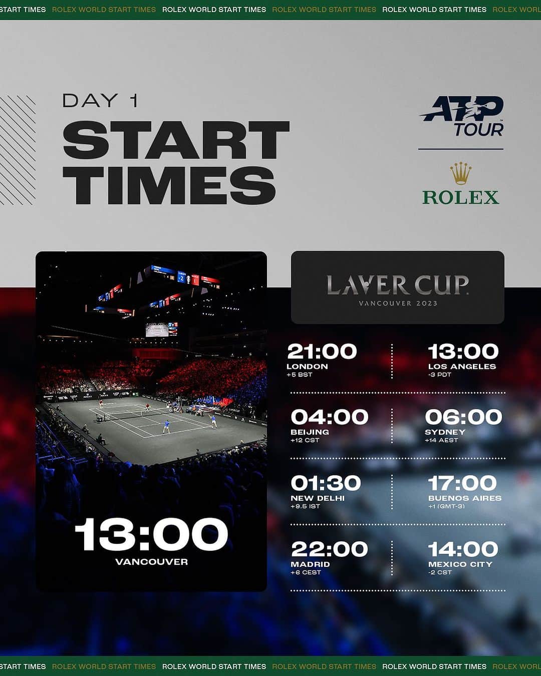 ATP World Tourさんのインスタグラム写真 - (ATP World TourInstagram)「Team World are ready to take on Team Europe to defend the Laver Cup title… 🏆   Where are you tuning in from?  @rolex | #StartTimes | #Partner」9月23日 2時55分 - atptour