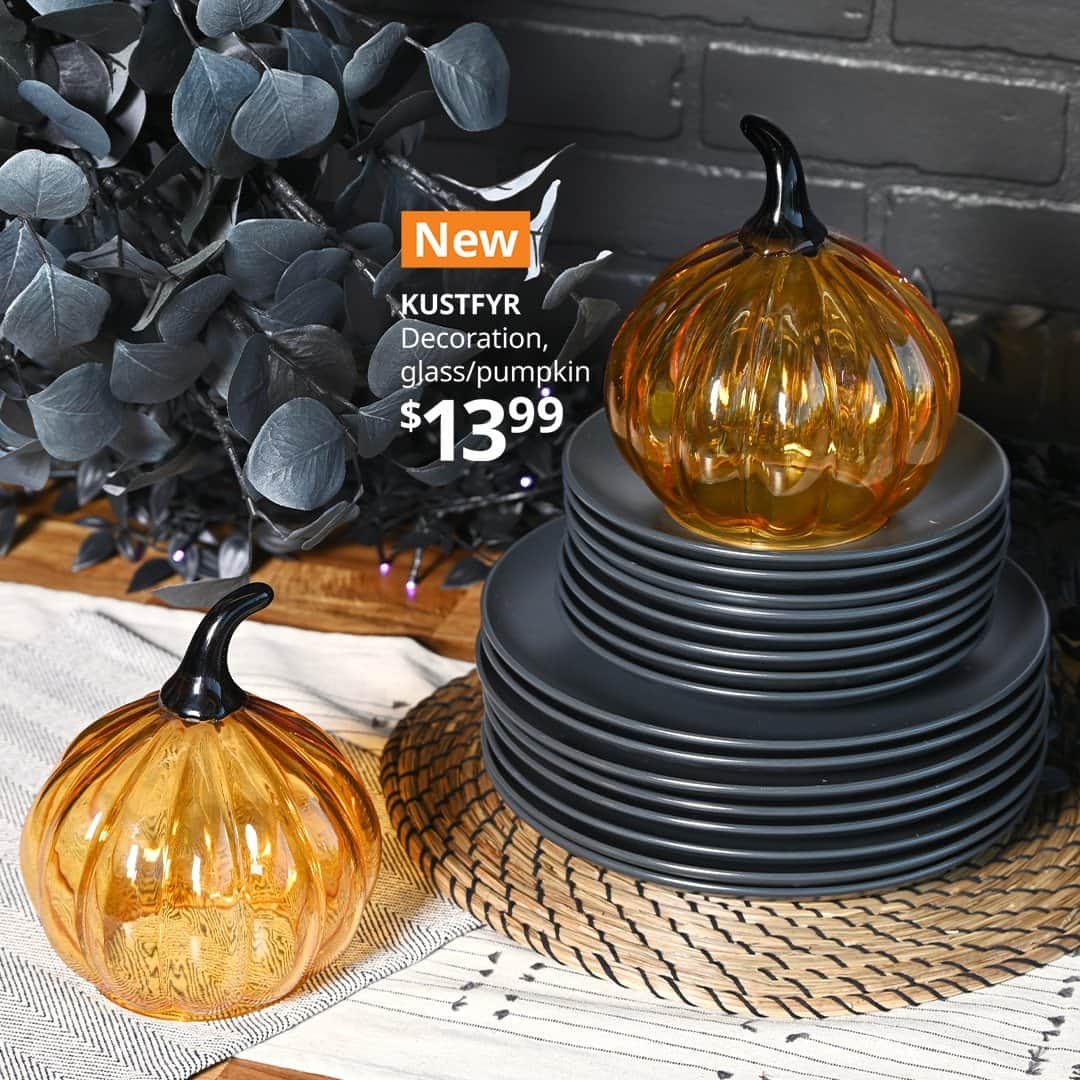 IKEA USAのインスタグラム：「Give them pumpkin to talk about with our spine-tinglingly cute, limited-time Halloween décor collection. Find everything you need at the link in our bio to fill your home with delightful thrills and playful chills to make it the most spook-tacular Halloween ever.」