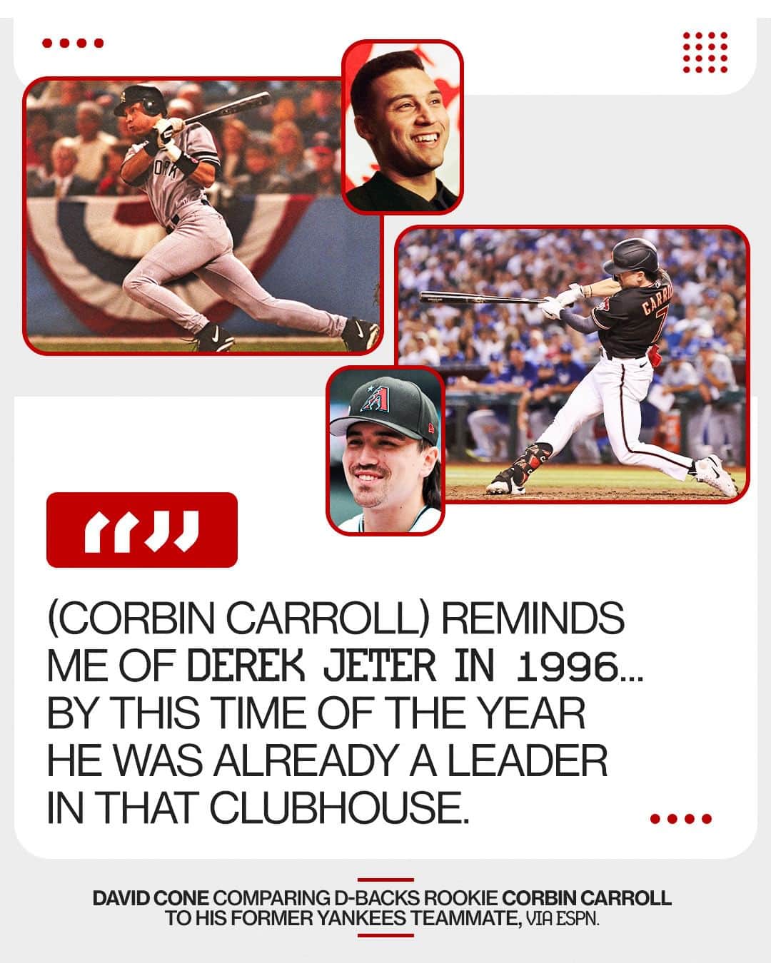 MLBさんのインスタグラム写真 - (MLBInstagram)「Former Yankee David Cone had some high praise for @corbin.carroll ahead of the @DBacks trip to the Bronx this weekend.」9月23日 5時21分 - mlb