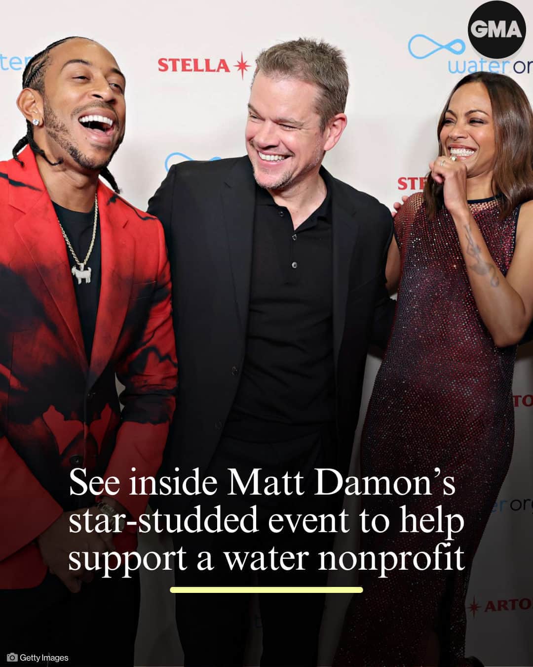 Good Morning Americaさんのインスタグラム写真 - (Good Morning AmericaInstagram)「Actor and Academy Award-winning screenwriter Matt Damon hosted an event to help fund safe access to one of the world's most precious resources: water. 💦  The Water.org co-founder teamed up with Zoe Saldaña, Jeremy Allen White, Ludacris and other notable celebrities, including lifestyle entrepreneur and author Martha Stewart, at the Hall des Lumières in New York City for Water.org partner Stella Artois' The World's Most Fascinating Dinner.  Visit the link in bio for more photos from the the star-studded event.」9月23日 5時40分 - goodmorningamerica