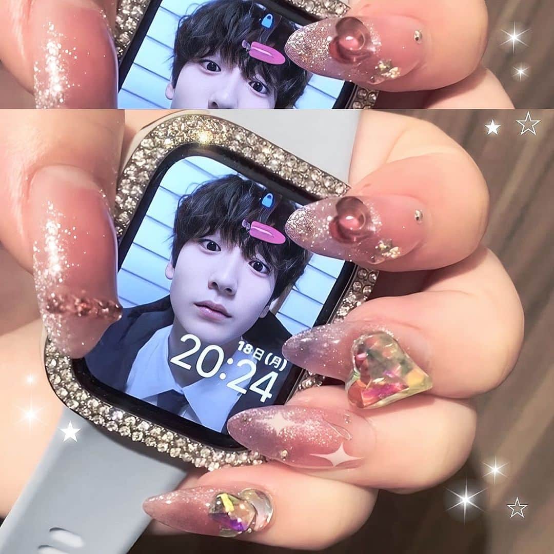 りおららのインスタグラム：「neil💅☆いっくんのイニシャル付けてもらったから毎日るんるん🫶🏻」