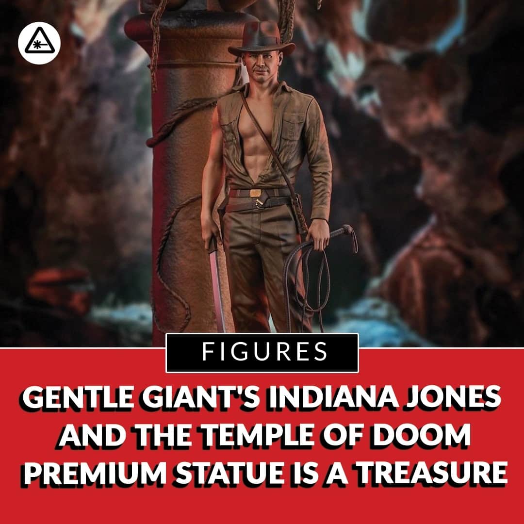 クリス・ハードウィックのインスタグラム：「This 1/7 scale statue depicts Indy in his torn shirt, holding a whip in front of the vine-draped pillar. Gentle Giant is limiting this Indy statue to only 1,000 pieces, and it comes packaged with a numbered certificate of authenticity in a full-color box.⁠ ⁠ details in bio」