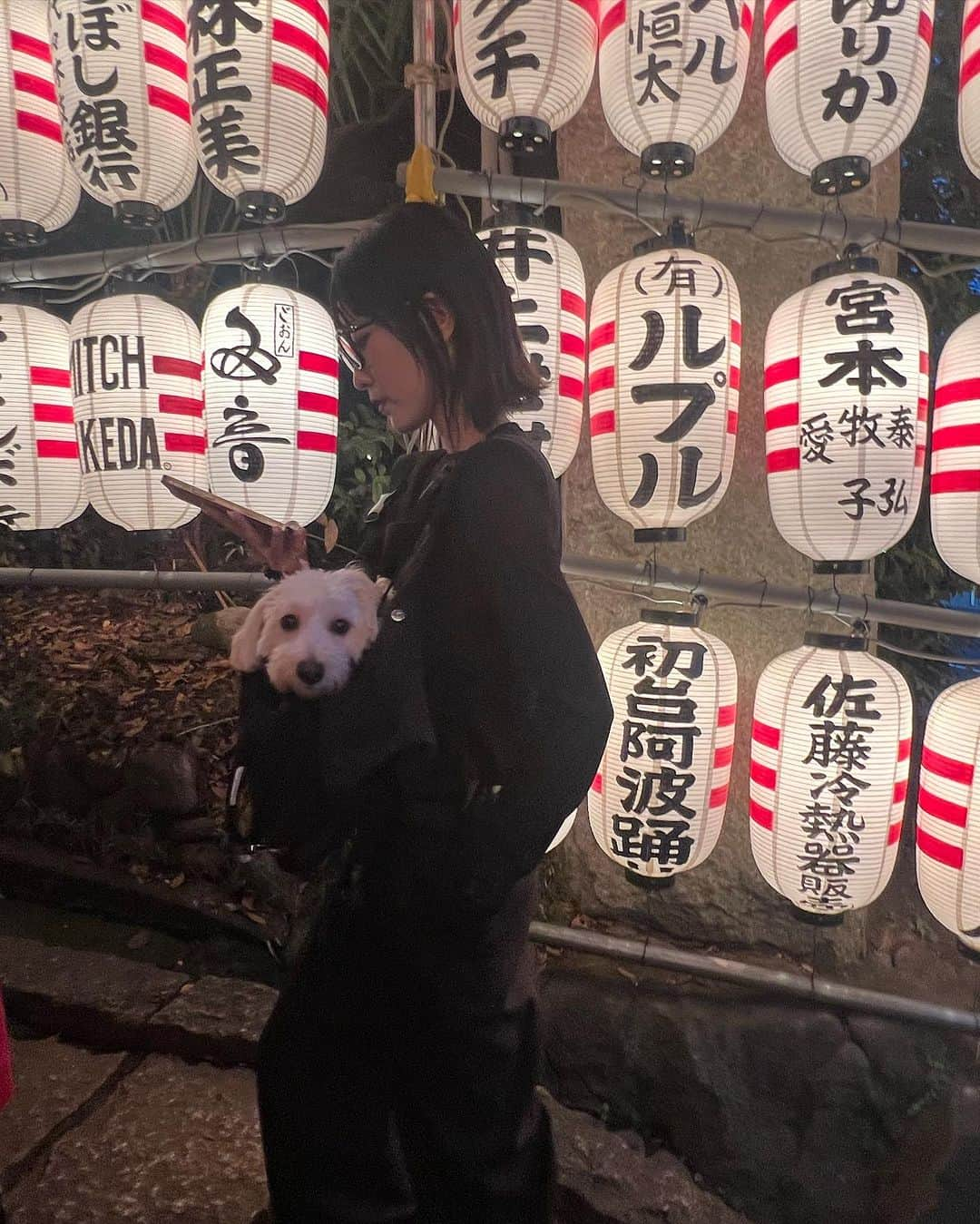 所谷舞さんのインスタグラム写真 - (所谷舞Instagram)「今年初のお祭りに行けました🐶⛩️ @_chuna.__ も付いてきてくれた！」9月23日 18時57分 - _mai_i_