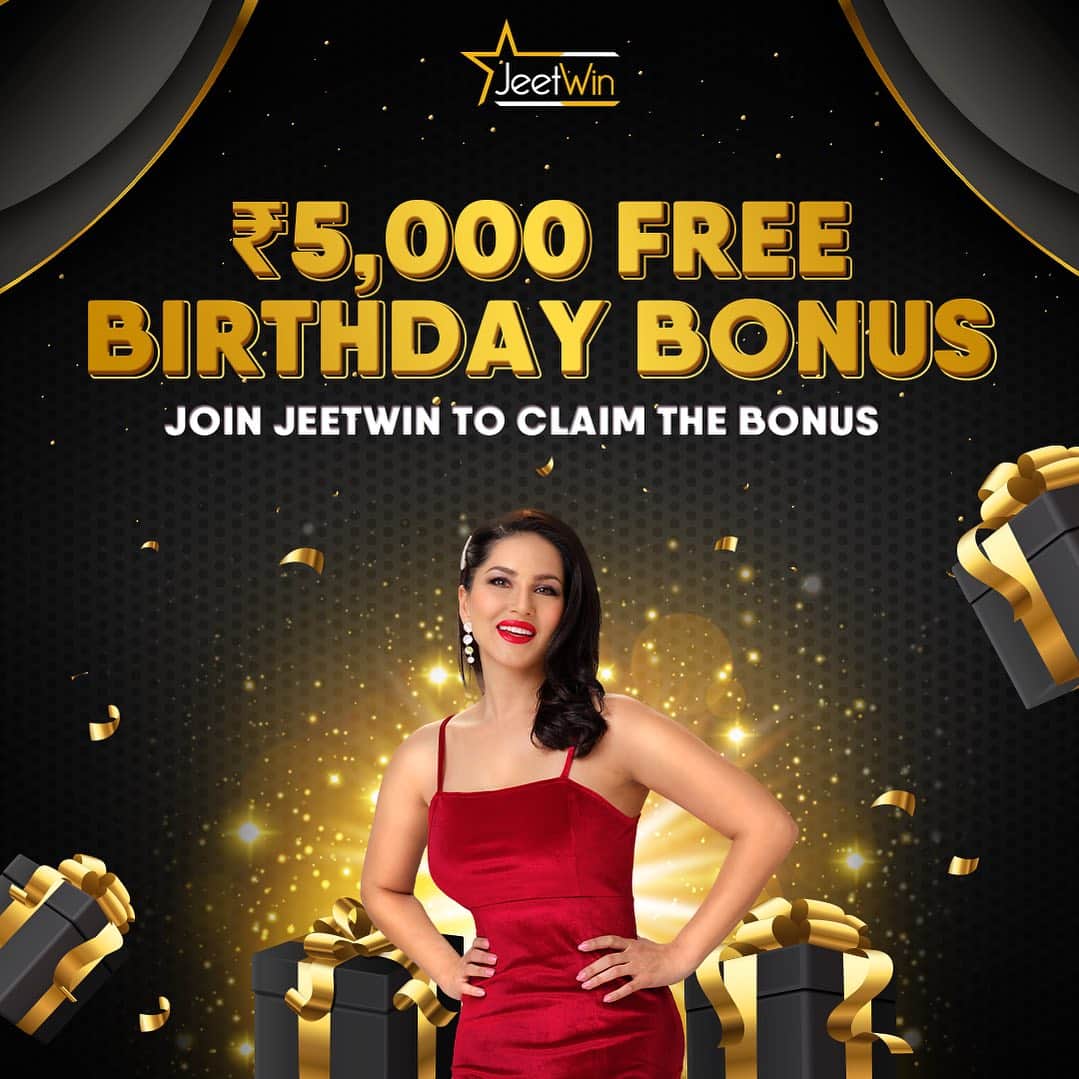 サニー・レオーネのインスタグラム：「Make your birthday extra special with a Birthday Bonus.  Join @jeetwinofficial to claim ₹5,000 Birthday bonus. Join today via the link in my story . . #SunnyLeone #jeetwin」