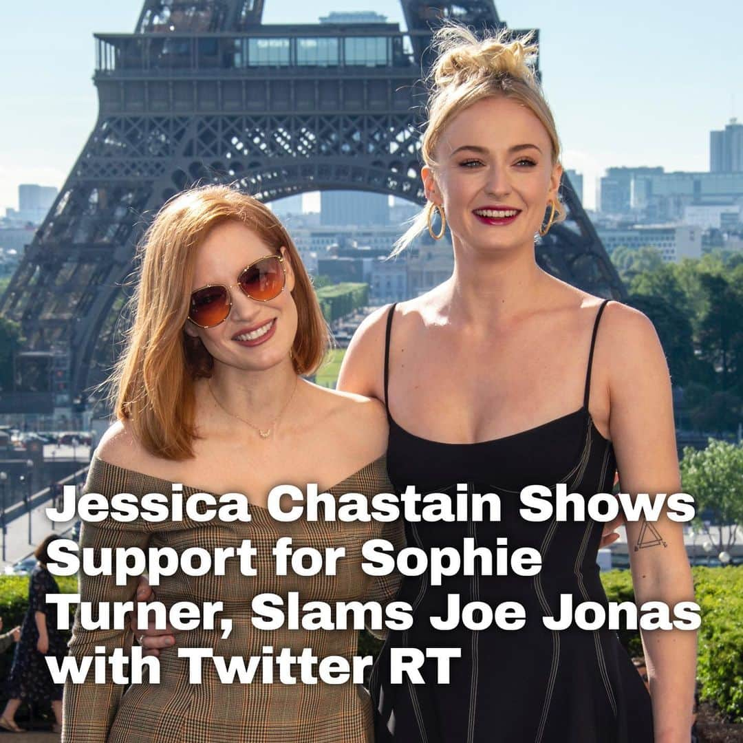 Just Jaredさんのインスタグラム写真 - (Just JaredInstagram)「Jessica Chastain is clearly siding with Sophie Turner amid her former co-star's divorce and custody battle with ex Joe Jonas. See the Twitter RT that has everyone talking at the LINK IN BIO. #JessicaChastain #SophieTurner #JoeJonas Photo: Getty」9月23日 11時02分 - justjared