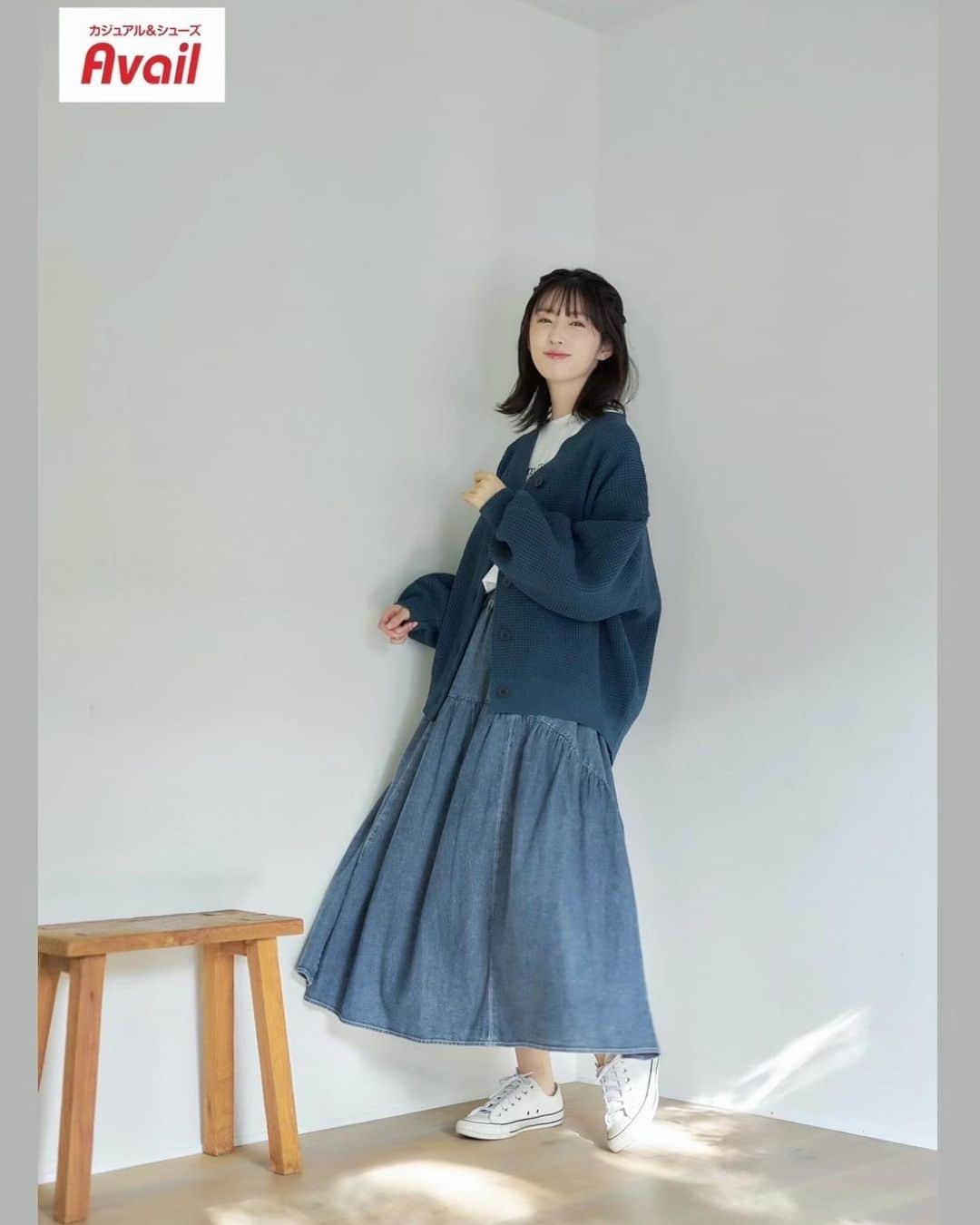 樋口柚子のインスタグラム：「Avail広告撮影☺️🩵 涼しい季節が近づいてますね🍃 #avail  #アベイル #今を着る」