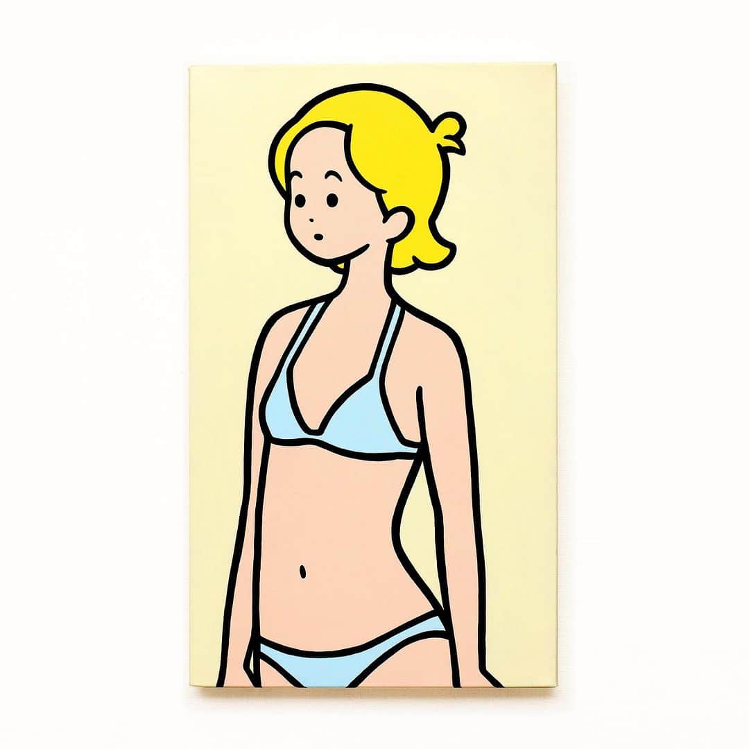 白根ゆたんぽのインスタグラム：「color bar girl  # 1  Acrylic on canvas 350 x 600  mm  “SLIDE” - Shirane Yutanpo Solo Exhibition  日期 / Date：2023/09/08 - 09/24 時間 / Time：14:00 - 20:00 (週一公休 / Close on every Monday) 地點 / Add：The Little Hut - 台北市敦化南路一段161巷73號 / No.73, Lane 161, Sec. 1, Dun Hua S. Rd., Taipei  inquiry→ @thelittlehutco」