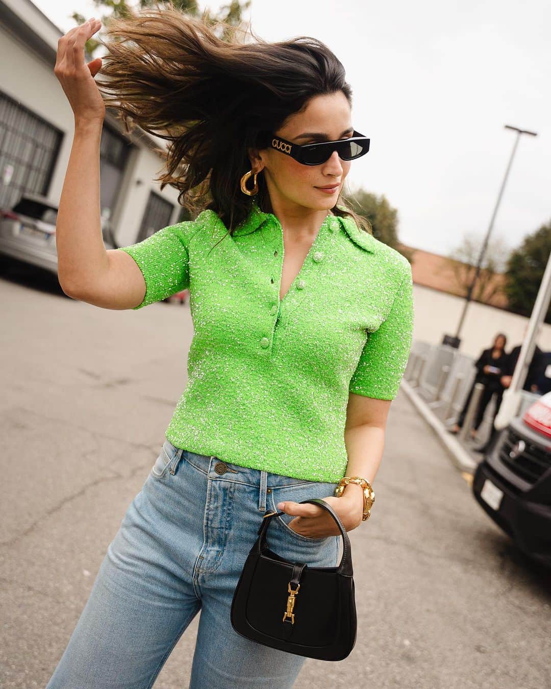 のインスタグラム：「Personal style but guccified 💅🏾  #GucciAncora @gucci @sabatods 💚💚」