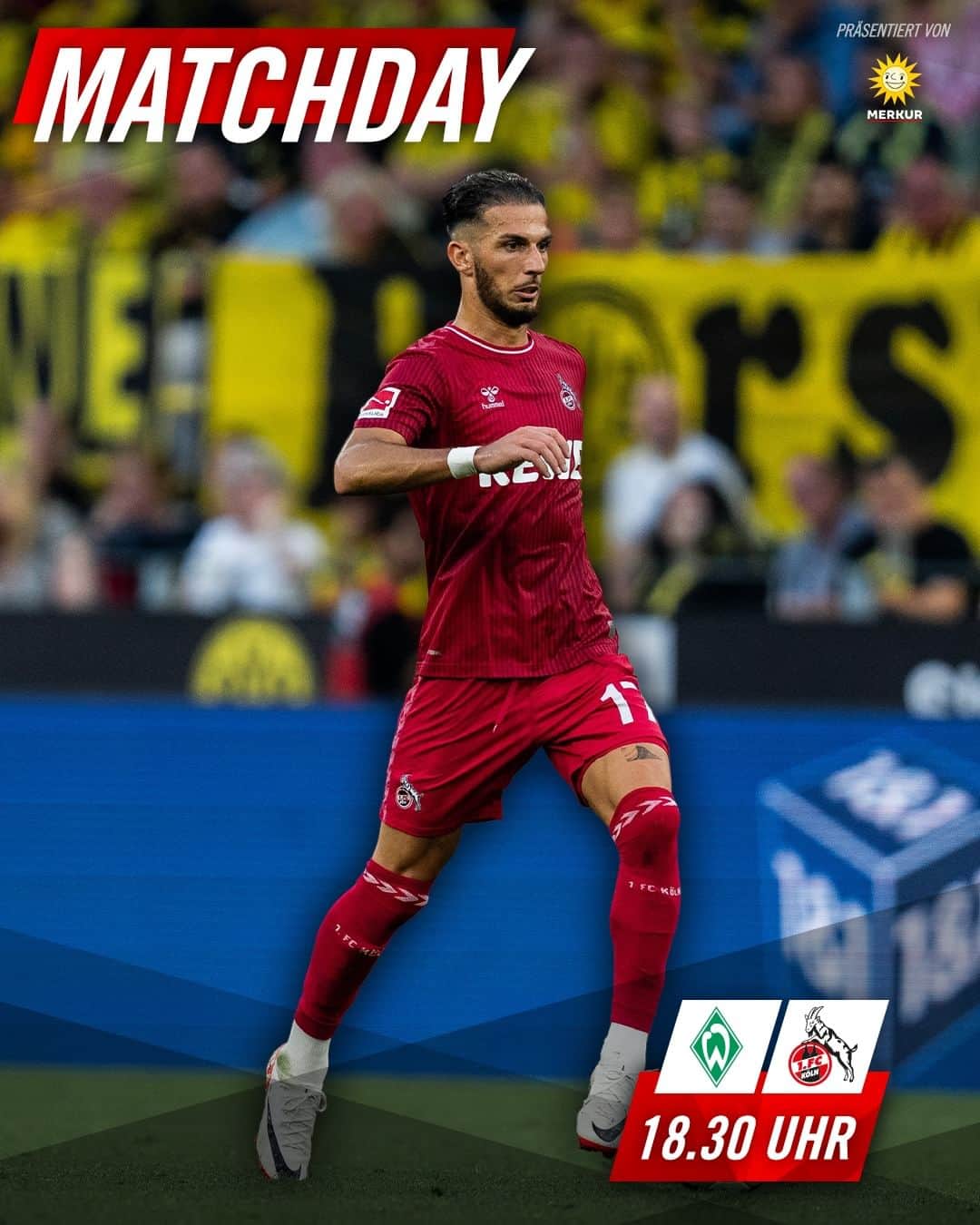 1.FCケルンのインスタグラム：「𝙈𝘼𝙏𝘾𝙃𝘿𝘼𝙔 🔥 Gemeinsam holen wir in Bremen den ersten Sieg! Come on, FC! ❤️🤍 __ #effzeh | #SVWKOE」