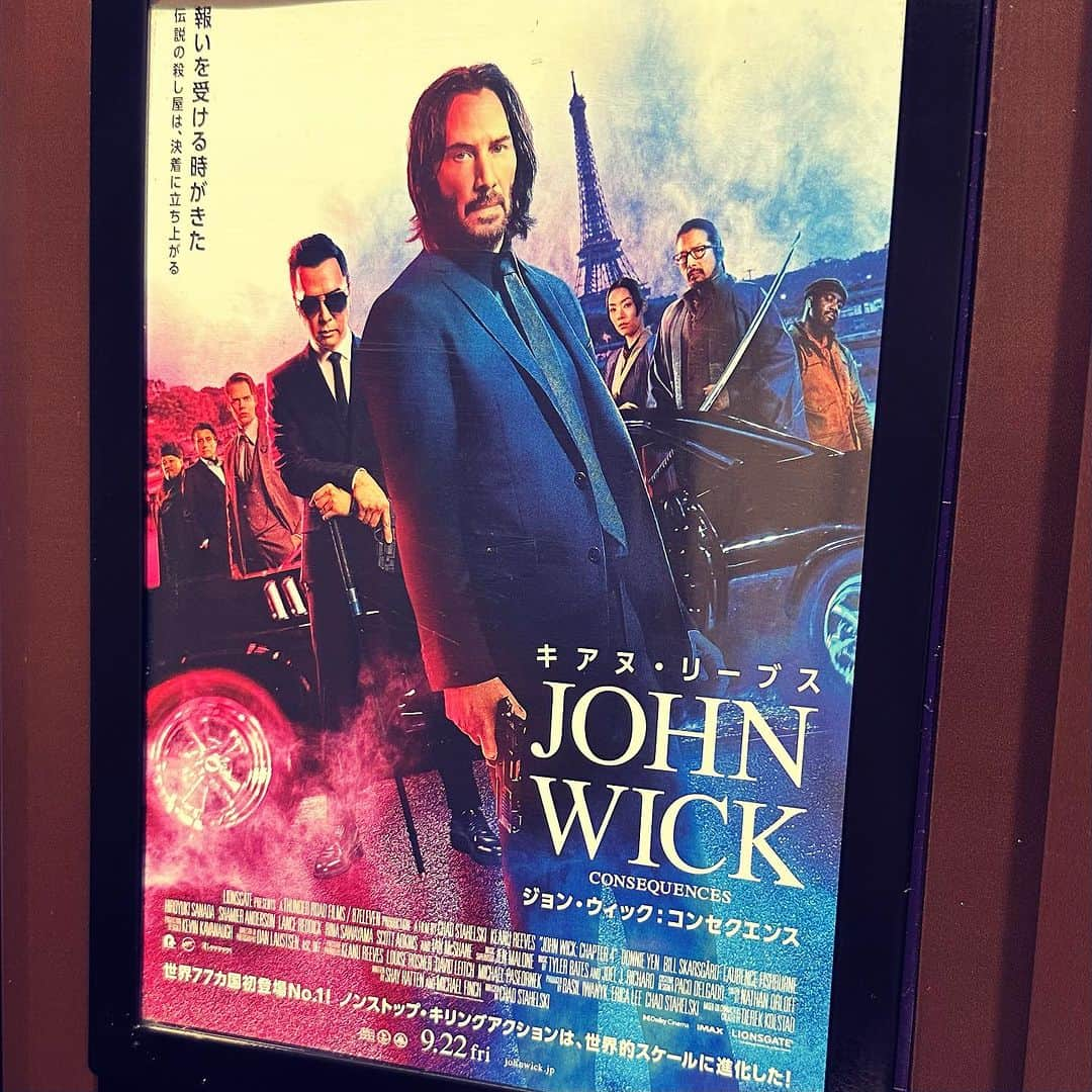 飯田カヅキのインスタグラム：「『ジョン・ウィック：コンセクエンス』最高だったー。  #ジョンウィック #ジョンウィックコンセクエンス #johnwick #johnwick4 #johnwickchapter4  #johnwickparabellum #キアヌリーブス #keanureeves #映画 #movie #cinema」