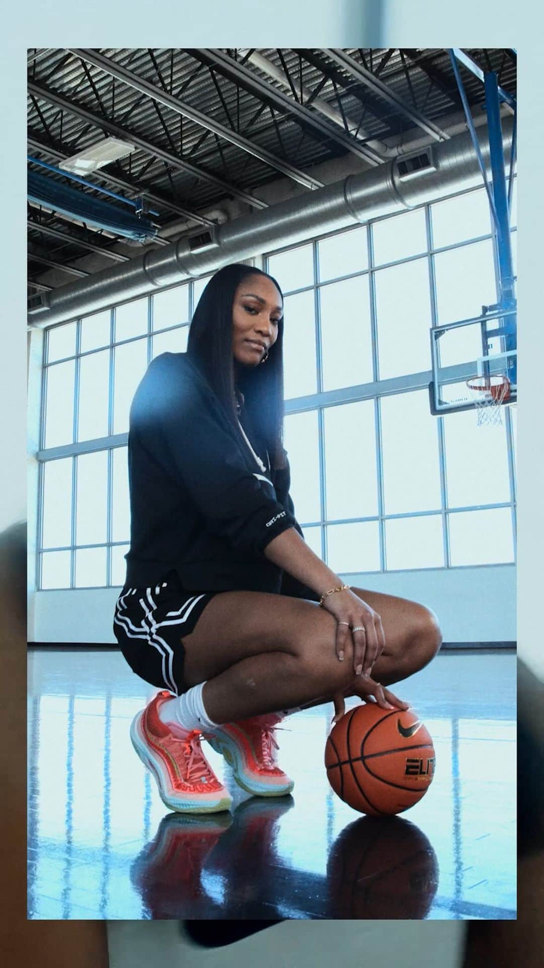 Nike Basketballのインスタグラム：「“If you can see her, you can be her.” - @aja22wilson   Shop the @aja22wilson - inspired Cosmic Unity 3 and find the other easter eggs that represent the 2-time MVP. 🏆」
