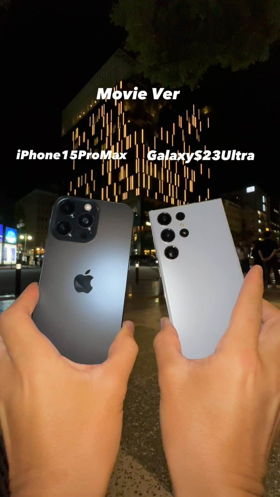 あああつしのインスタグラム：「iPhone15ProMax VS  GalaxyS23 ultra! #iPhne #iphone15pro #iphone15promax #galaxys23ultra」