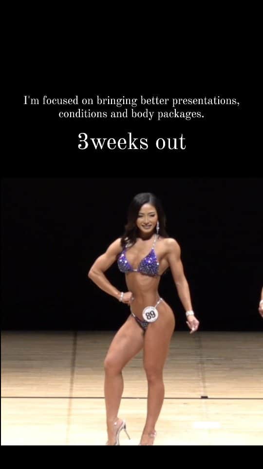 永吉令奈のインスタグラム：「.  I'm focused on bringing better presentations, conditions, and body packages.  3weeks out  @musclecontestvietnam」