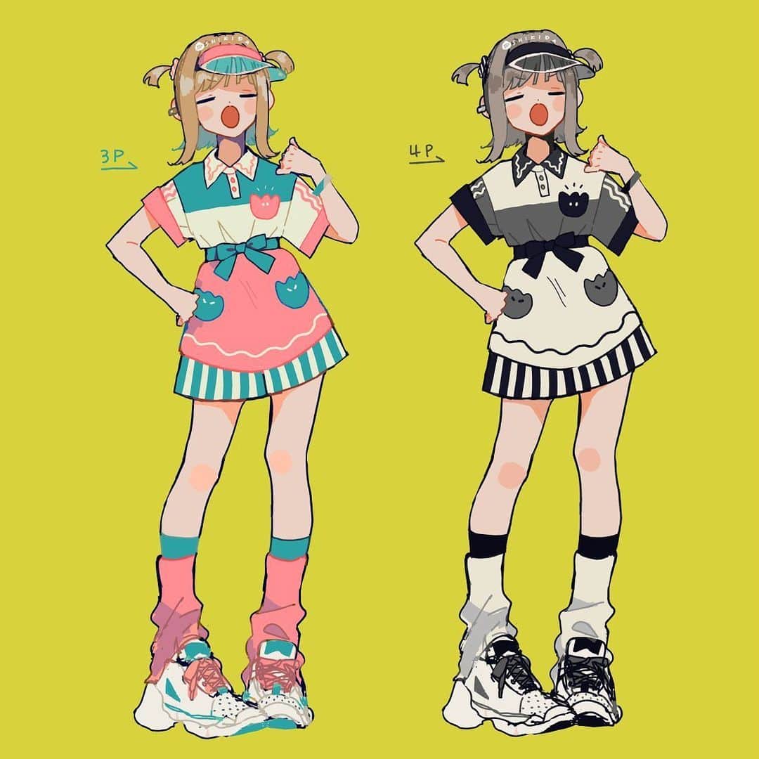 色田のインスタグラム：「3P 4P  #illustration #art #イラスト #イラストレーター #イラストレーション #いらすとぐらむ」