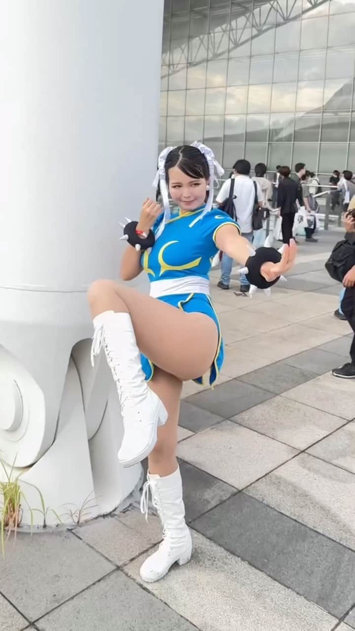 九条ねぎ あぴるのインスタグラム：「Playing with Chun-Li Negi?  #streetfighter #cosplay」