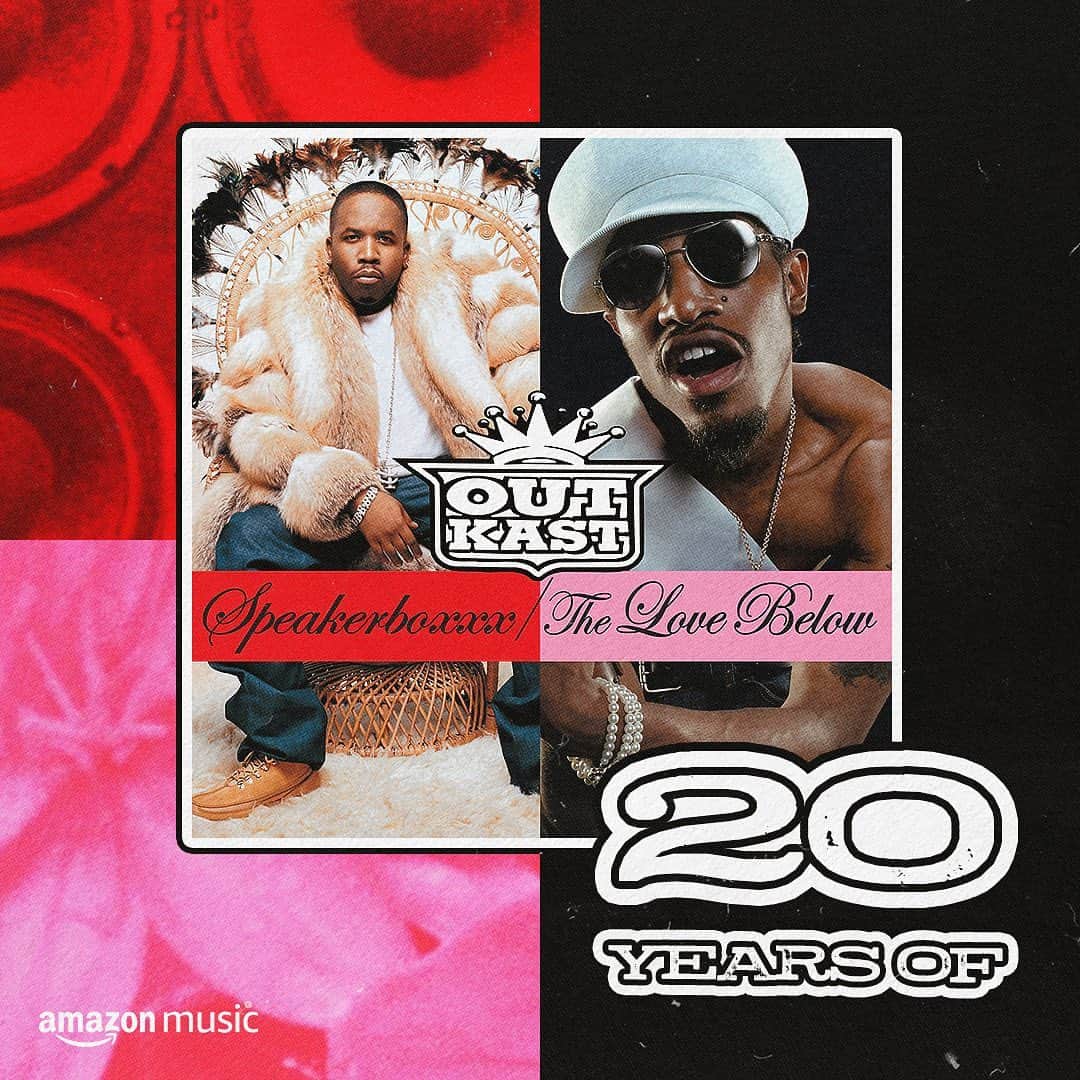 のインスタグラム：「The dual album that flipped the script. Today marks 20 years since @outkast’s Speakerboxxx/The Love Below 🌹」