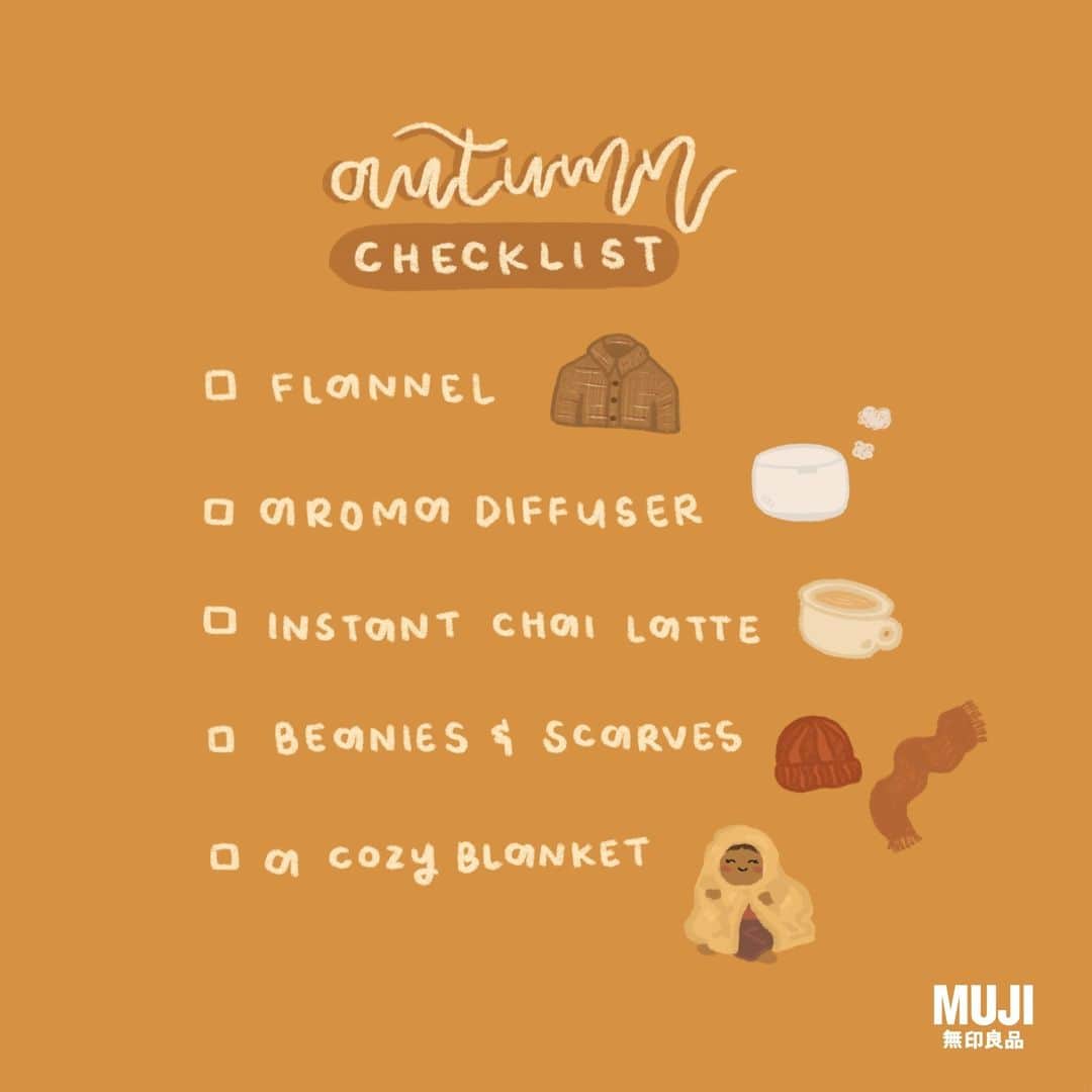 MUJI USAのインスタグラム：「Happy first day of fall 🍂🍁  What's on your list of Autumn Essentials this year?  #MUJI #MUJIUSA」