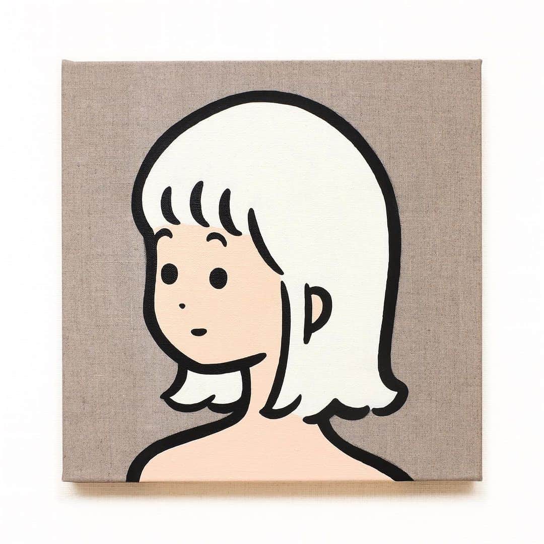 白根ゆたんぽのインスタグラム：「simple portrait # 1 Acrylic on canvas 300 x 300 mm  “SLIDE” - Shirane Yutanpo Solo Exhibition  日期 / Date：2023/09/08 - 09/24 時間 / Time：14:00 - 20:00 (週一公休 / Close on every Monday) 地點 / Add：The Little Hut - 台北市敦化南路一段161巷73號 / No.73, Lane 161, Sec. 1, Dun Hua S. Rd., Taipei  inquiry→ @thelittlehutco」