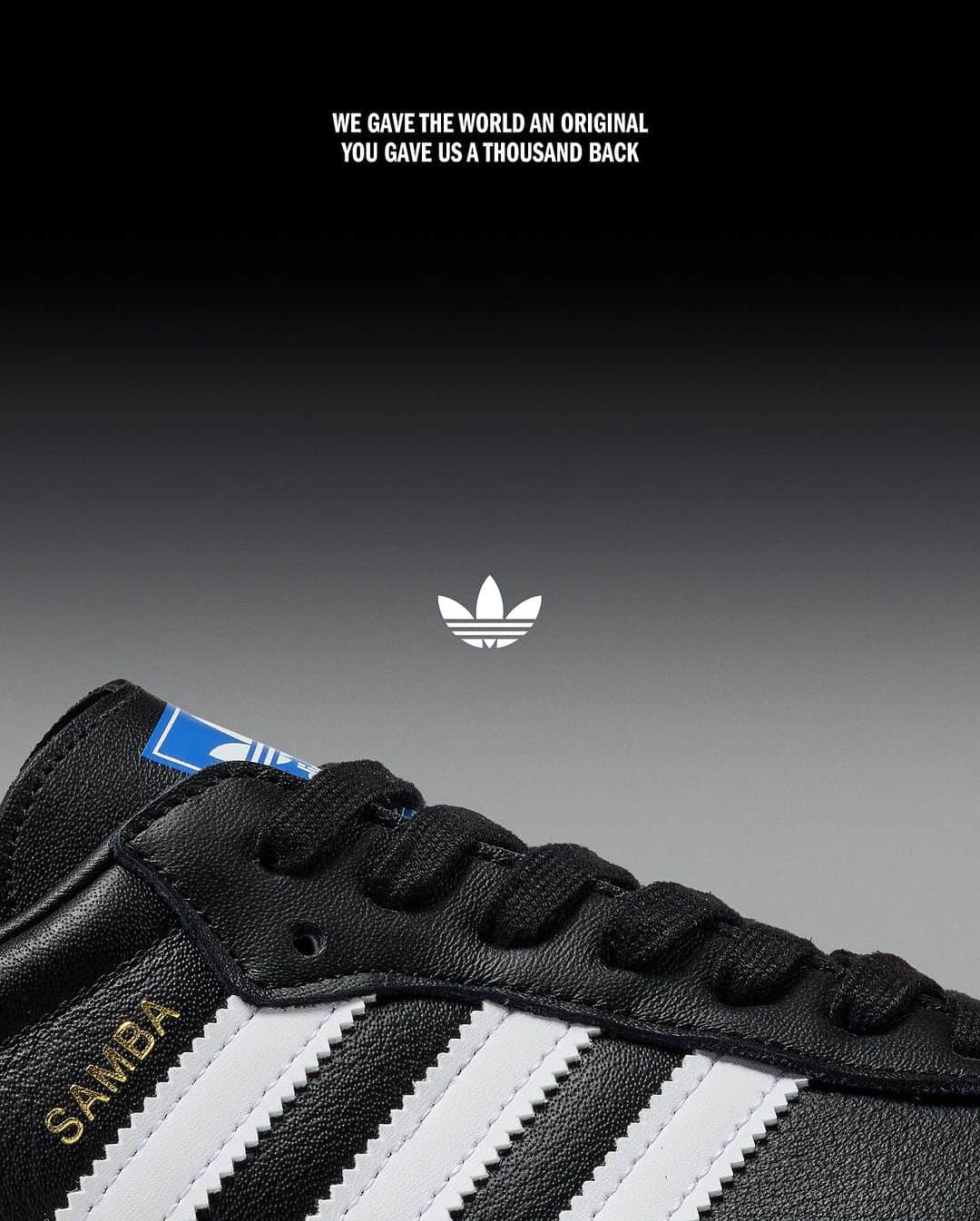 のインスタグラム：「An icon of street style stays true to its legacy - on and off the pitch.   #adidasSamba #WeGaveTheWorldAnOriginal」