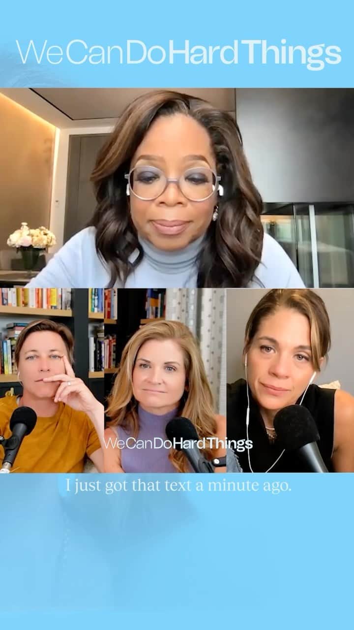 オプラ・ウィンフリーのインスタグラム：「OPRAH IS ON WE CAN DO HARD THINGS!  And she surprises us by reading the letter Glennon wrote to her after her mother died – which she says changed her life.  Listen until the end for the moment that had all four of us crying.    Link to the We Can Do Hard Things podcast in bio: Ep. 243 Oprah Shares “The Letter from Glennon that Freed Me”」