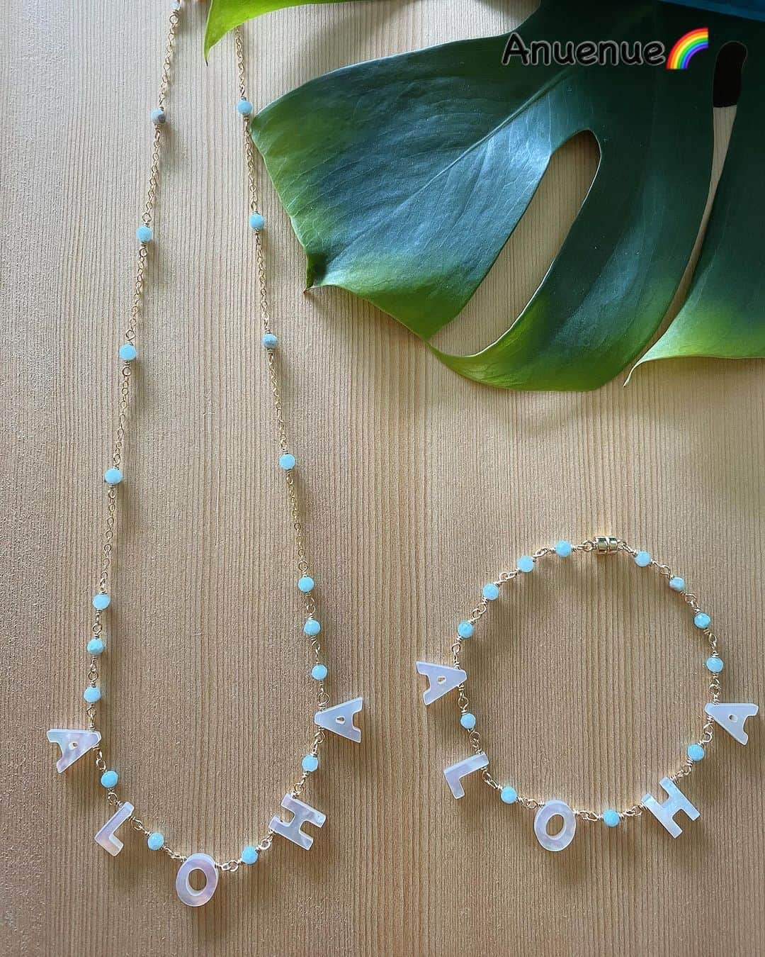 Angels By The Sea Hawaii Waikiki Based Boutiques ?Original clothing designed さんのインスタグラム写真 - (Angels By The Sea Hawaii Waikiki Based Boutiques ?Original clothing designed Instagram)「ALOHA necklace & bracelet with Larimar @angelsbythesea🧜‍♀️✨ Available for purchase in Angels by the Sea Princes Kaiulani store and Sheraton Waikiki store🌺  ストアマネージャーさんとアイデアを出し合いアロハネックレスとブレスレットシリーズの新作です✨ エンジェルズバイザシープリンセスカイウラニ店・シェラトンワイキキ店でご購入戴けます💖  #anuenue  #hawaii #aloha #necklace  #bracelet  #14kfg  #newdesign  #madewitaloha  #cute  #larimar  #angelsbythesea  #アロハネックレス  #アロハブレスレット  #可愛い #コーラル  #ラリマー #ヒーリングストーン  #ハワイ  #アヌエヌエ  #人気アイテム  #エンジェルズバイザシー  #メイドウィズアロハ」9月24日 6時28分 - angelsbythesea