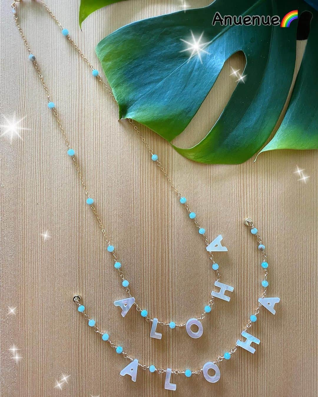 Angels By The Sea Hawaii Waikiki Based Boutiques ?Original clothing designed さんのインスタグラム写真 - (Angels By The Sea Hawaii Waikiki Based Boutiques ?Original clothing designed Instagram)「ALOHA necklace & bracelet with Larimar @angelsbythesea🧜‍♀️✨ Available for purchase in Angels by the Sea Princes Kaiulani store and Sheraton Waikiki store🌺  ストアマネージャーさんとアイデアを出し合いアロハネックレスとブレスレットシリーズの新作です✨ エンジェルズバイザシープリンセスカイウラニ店・シェラトンワイキキ店でご購入戴けます💖  #anuenue  #hawaii #aloha #necklace  #bracelet  #14kfg  #newdesign  #madewitaloha  #cute  #larimar  #angelsbythesea  #アロハネックレス  #アロハブレスレット  #可愛い #コーラル  #ラリマー #ヒーリングストーン  #ハワイ  #アヌエヌエ  #人気アイテム  #エンジェルズバイザシー  #メイドウィズアロハ」9月24日 6時28分 - angelsbythesea