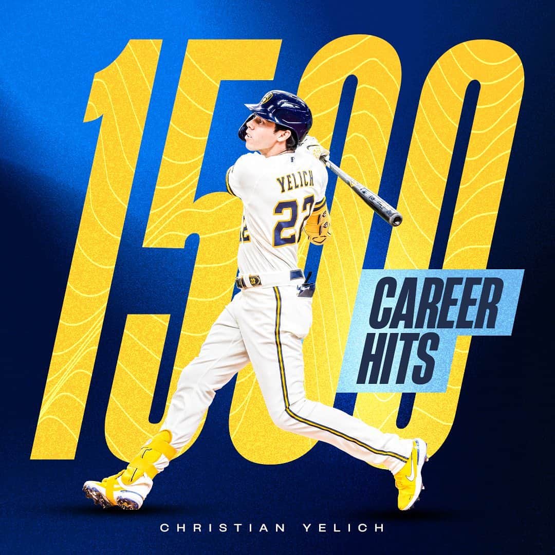 のインスタグラム：「It’s milestone mania!!!  Congrats, @christianyelich」