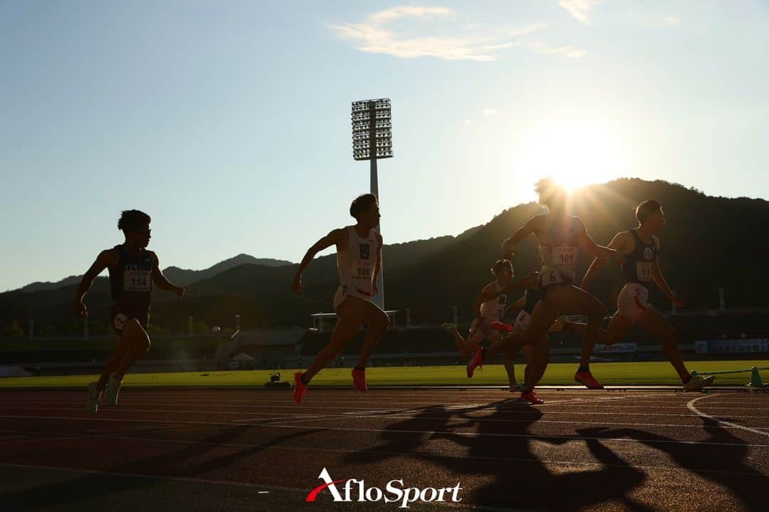 アフロスポーツのインスタグラム：「JULY 29, 2023 - Athletics : 20th Tajima Memorial Meet Men's 200m B Final at Ishin Me-Life Stadium, Yamaguchi, Japan.  Photo: @yohei_osada.aflosport  #sportphoto #sportphotography #スポーツ写真」