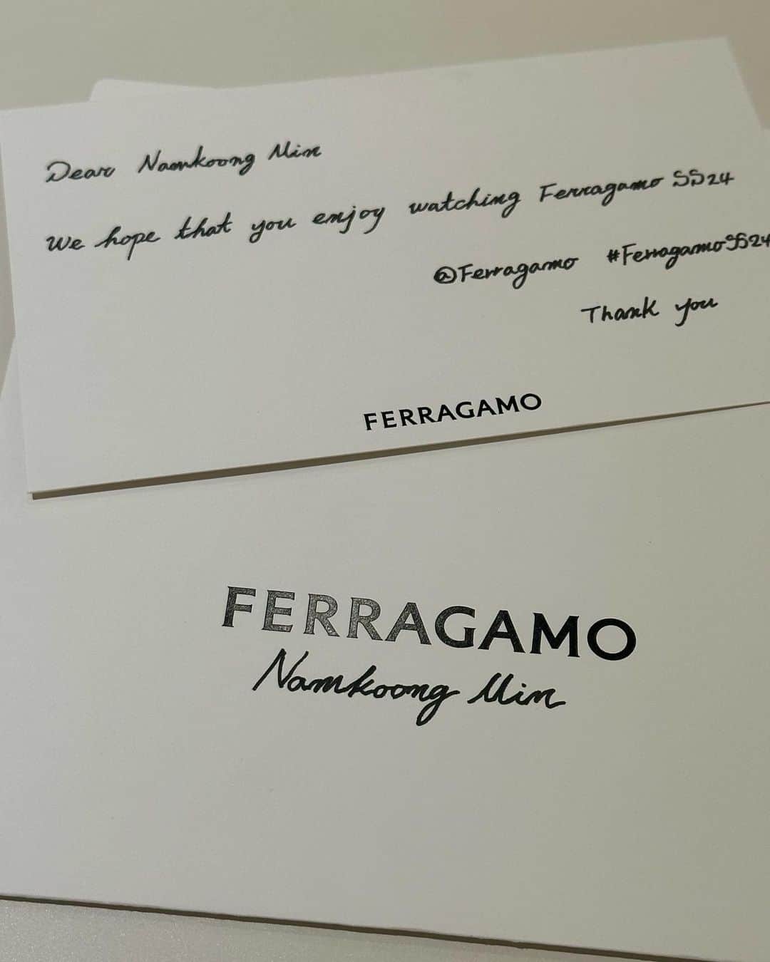 ナムグン・ミンのインスタグラム：「상쾌한하루 되세요🥰 @FERRAGAMO @_MAXIMILANDAVIS_  #FERRAGAMO  #FERRAGAMOSS24  #광고」