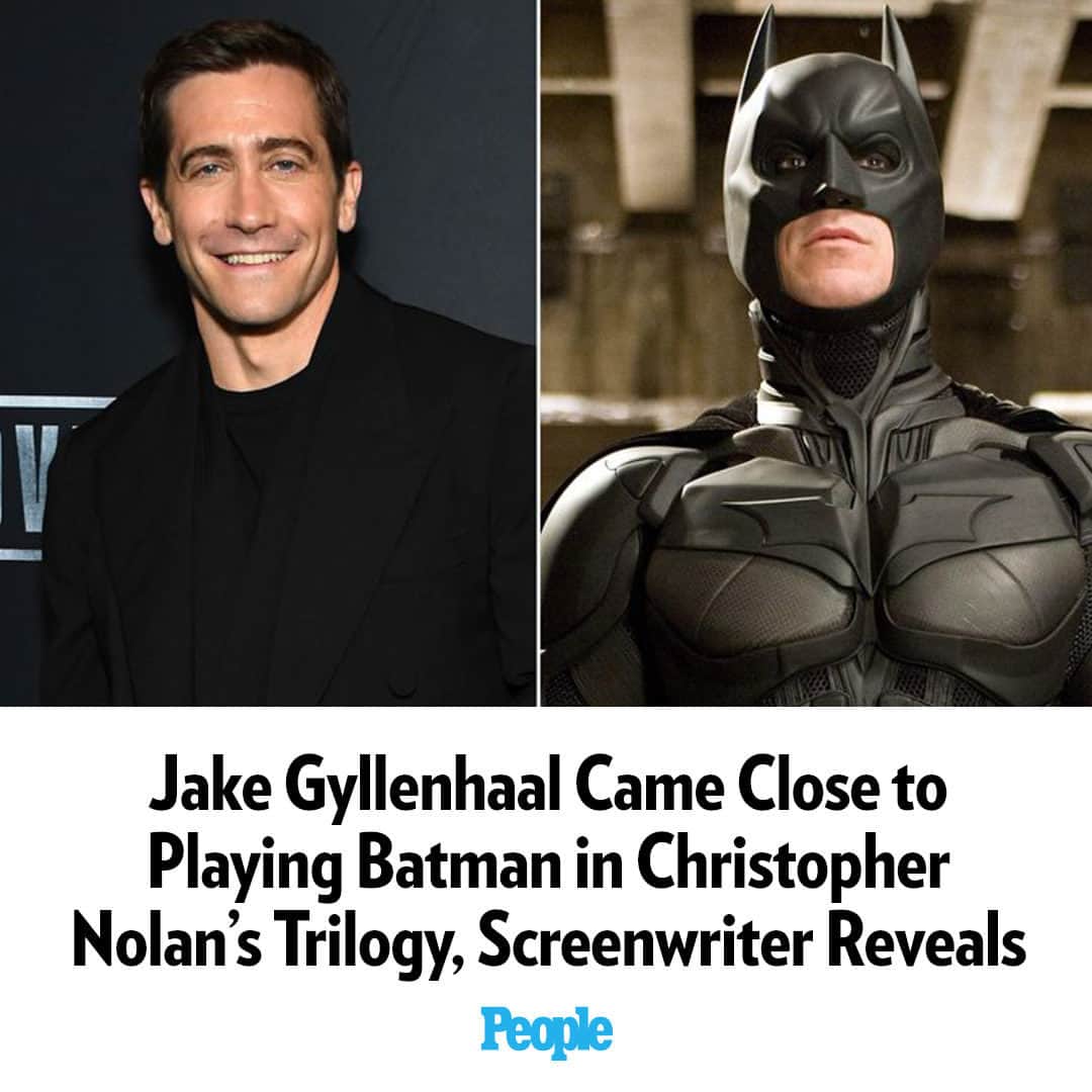 People Magazineさんのインスタグラム写真 - (People MagazineInstagram)「Jake Gyllenhaal almost played the Caped Crusader for director Christopher Nolan's famous franchise! 🦇   Screenwriter David S. Goyer appeared on a new episode of the Happy Sad Confused podcast, where he revealed that he vouched for Gyllenhaal as the actor to play Batman, aka Bruce Wayne, in 2005's Batman Begins.  Could you see Gyllenhaal in what eventually became Christian Bale's role? Tap our bio link to read more. | 📷: Getty; Alamy」9月24日 12時00分 - people