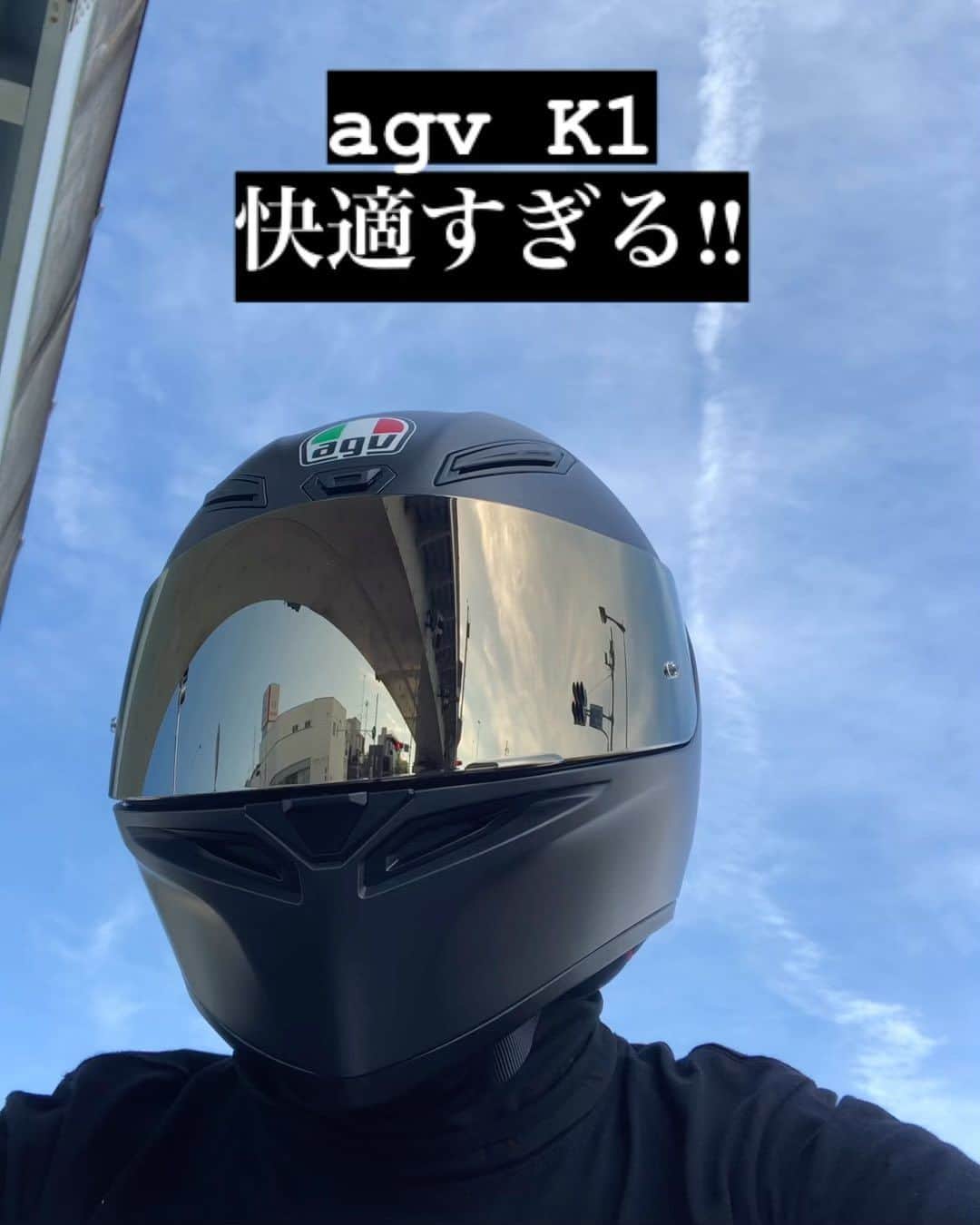 KIYOのインスタグラム：「#agvhelmets #agvヘルメット #agvk1 #ゴールドイリジウム」