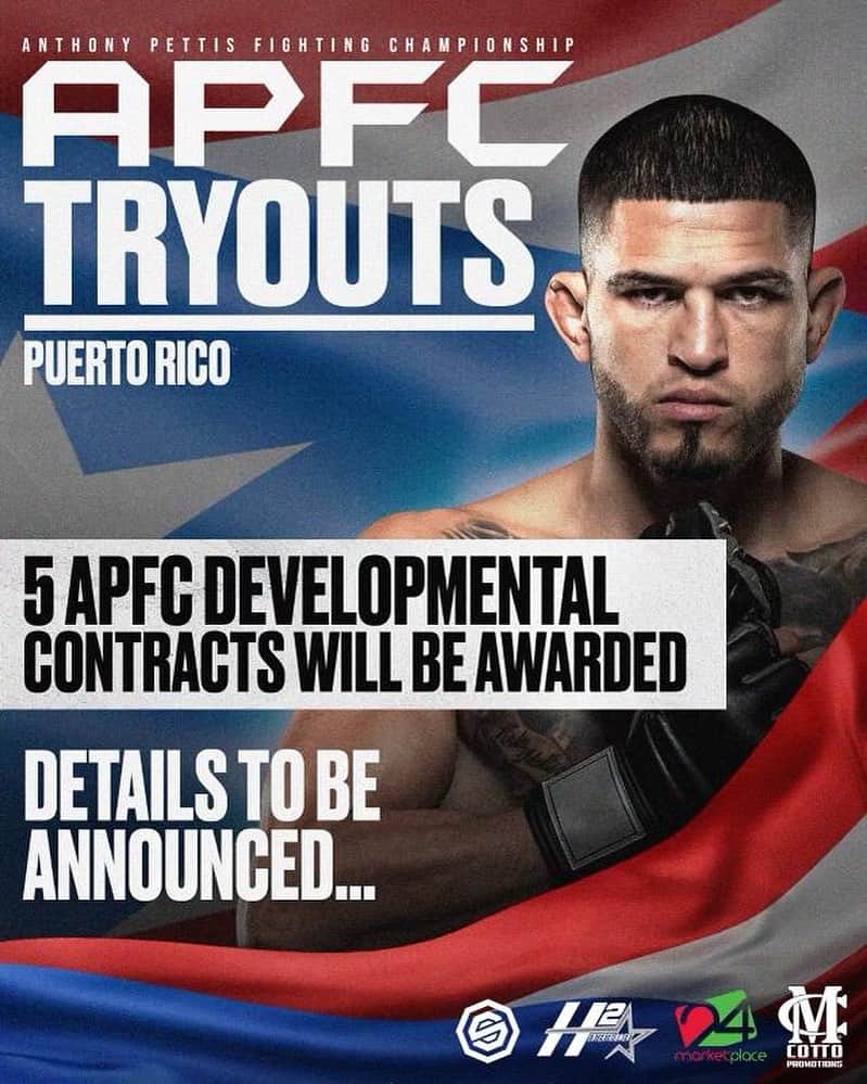 ミゲール・コットのインスタグラム：「@showtimepettis y @apfcmma el 11/11 en #thewarehouse en @24_marketplace para #Tryouts pendiente para más detalles #haymmaenpr  @miguelcottopromotions #H2」