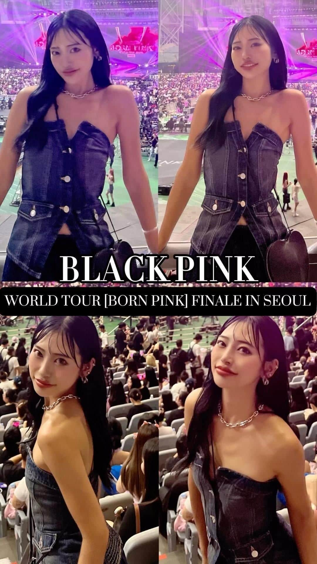 sachiyo_misuのインスタグラム：「【BLACKPINK WORLD TOUR [BORN PINK] FINALE IN SEOUL】  2022年8月でデビュー6周年を迎えた BLACKPINK❤︎ (今は7周年をむかえました❤︎)  「BORN PINK」と題されたカムバックプロジェクトで8月に先行シングル、9月にアルバムをリリース、10月にワールドツアーが始まってました！！  そのワールドツアーは2022年10月15日の韓国・ソウルを皮切りにスタートし、2023年9月17日の韓国・ソウルで遂にツアーファイナルに♡  ジェニー、リサ、ジス、ロゼ全員が揃ったステージ✨  終始感動しっぱなし🫶💓  #ブリンク #blink #ブルピン #blackpink #blackpinkworldtour2023 #ライブコーデ#live #seoulkorea #seoulkorea #gocheokskydome #デニムセットアップ#デニム #デニムコーデ#韓国 #korea #todayscode #ootd #コーデ#骨格ナチュラル #160 #160cmコーデ」