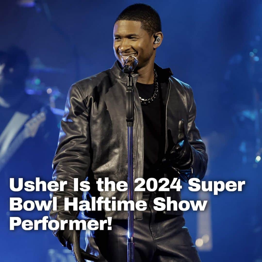 Just Jaredさんのインスタグラム写真 - (Just JaredInstagram)「Apple Music confirms that Usher will be taking the stage at the 2024 Super Bowl halftime show. Tap this picture in the LINK IN BIO for his first statement!  #Usher Photo: Getty」9月24日 23時05分 - justjared