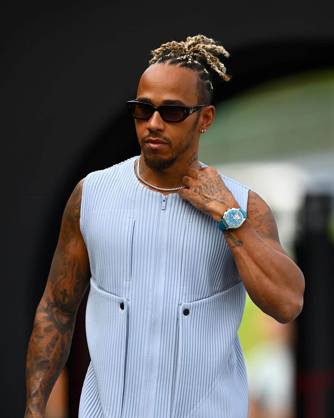 IWCのインスタグラム：「@LewisHamilton at the #JapaneseGP, wearing the sleek #IWCportugieser Tourbillon Rétrograde Chronograph (Ref. IW394008). 🏁⌚ #LewisHamilton」
