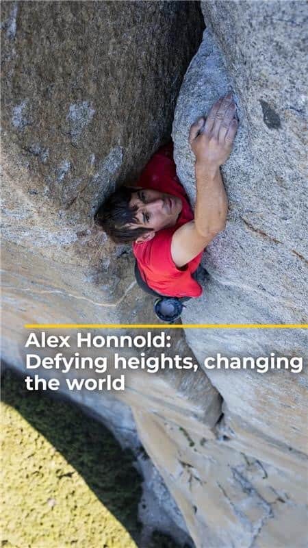 アレックス・オノルドのインスタグラム：「‏This week’s episode of Generation Sport sees the world-renowned rock climber @alexhonnold   ‏Join host @imaniamrani as she delves into his journey, his commitment to climate change, and his impact on communities in need.   It is worth mentioning that the climb took place in 2017; however, the documentary we are referring to was released in 2018.  ‏Stay tuned for the full interview on @aljazeeraenglish   #AlexHonnold #Climbing #climatechange」