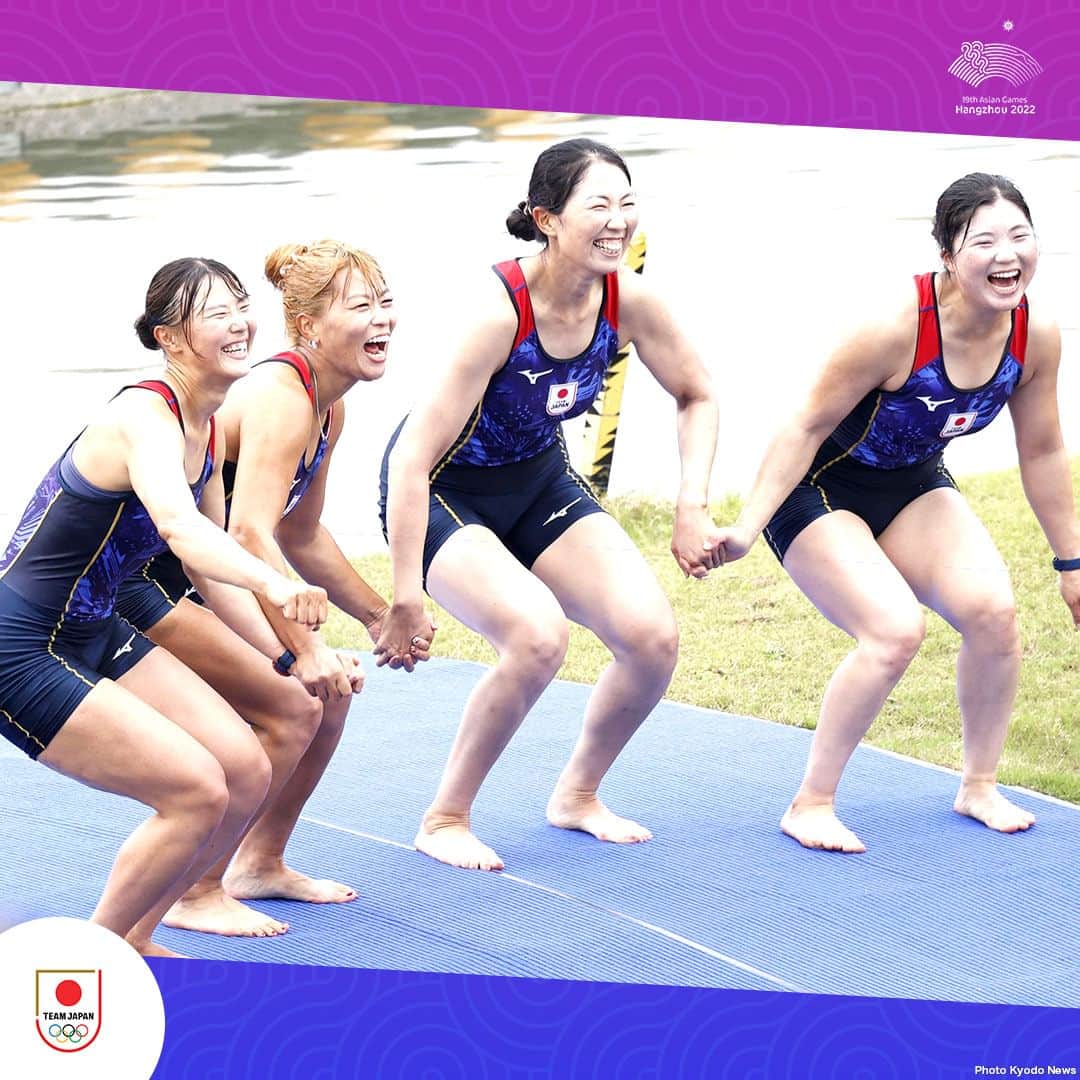 日本オリンピック委員会さんのインスタグラム写真 - (日本オリンピック委員会Instagram)「NICE SHOT #杭州アジア大会📸ˎˊ˗  #ローイング 女子フォアが 今大会の #TEAMJAPAN メダル第一号となる、銀メダルを獲得🥈 弾ける笑顔をお届けします😆  アジア大会の視聴はTBS📺 @tbstvs1 #HangzhouAsianGames #がんばれニッポン」9月24日 19時54分 - teamjapanjoc