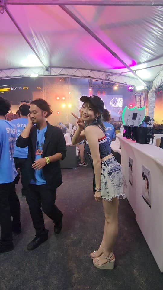 yukapinのインスタグラム：「＼別府お湯かけ♨️音楽フェス／ BEPPU ONSEN SHOWER FES.2023  びしょ濡れになるから 持ち物着替え必須w♡॰ॱ🏖️  #別府温泉　#別府 #bosf23  #優歌レポ」