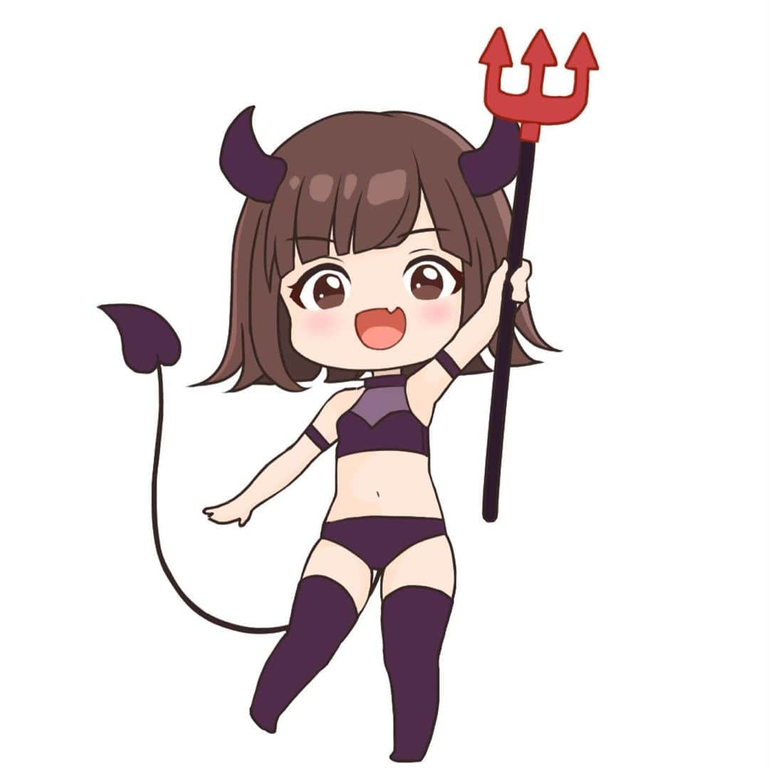 のインスタグラム：「サキュバスになったので記念イラストも描いた😈   #アイドル #イラスト   #illustration  #photo」