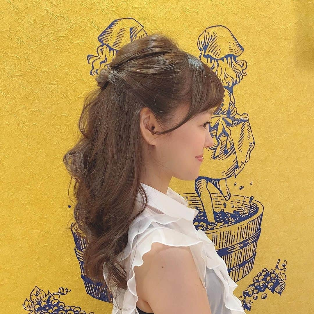 樋田かおりのインスタグラム：「#ハーフアップ #ヘアアレンジ  #hairstyle」