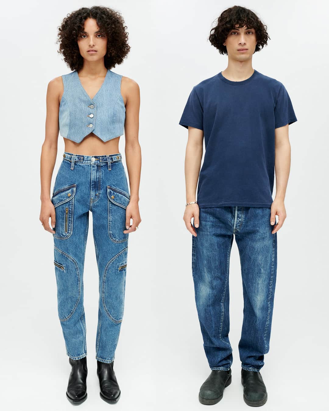 RE/DONEのインスタグラム：「Head-to-toe indigo」